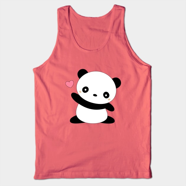 Kawaii Cute Panda Bear T-Shirt Tank Top by happinessinatee